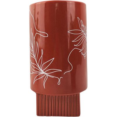 Maroon Leaf Vase