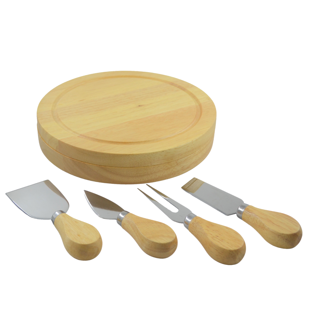 5 piece Wooden Cheese Board Set